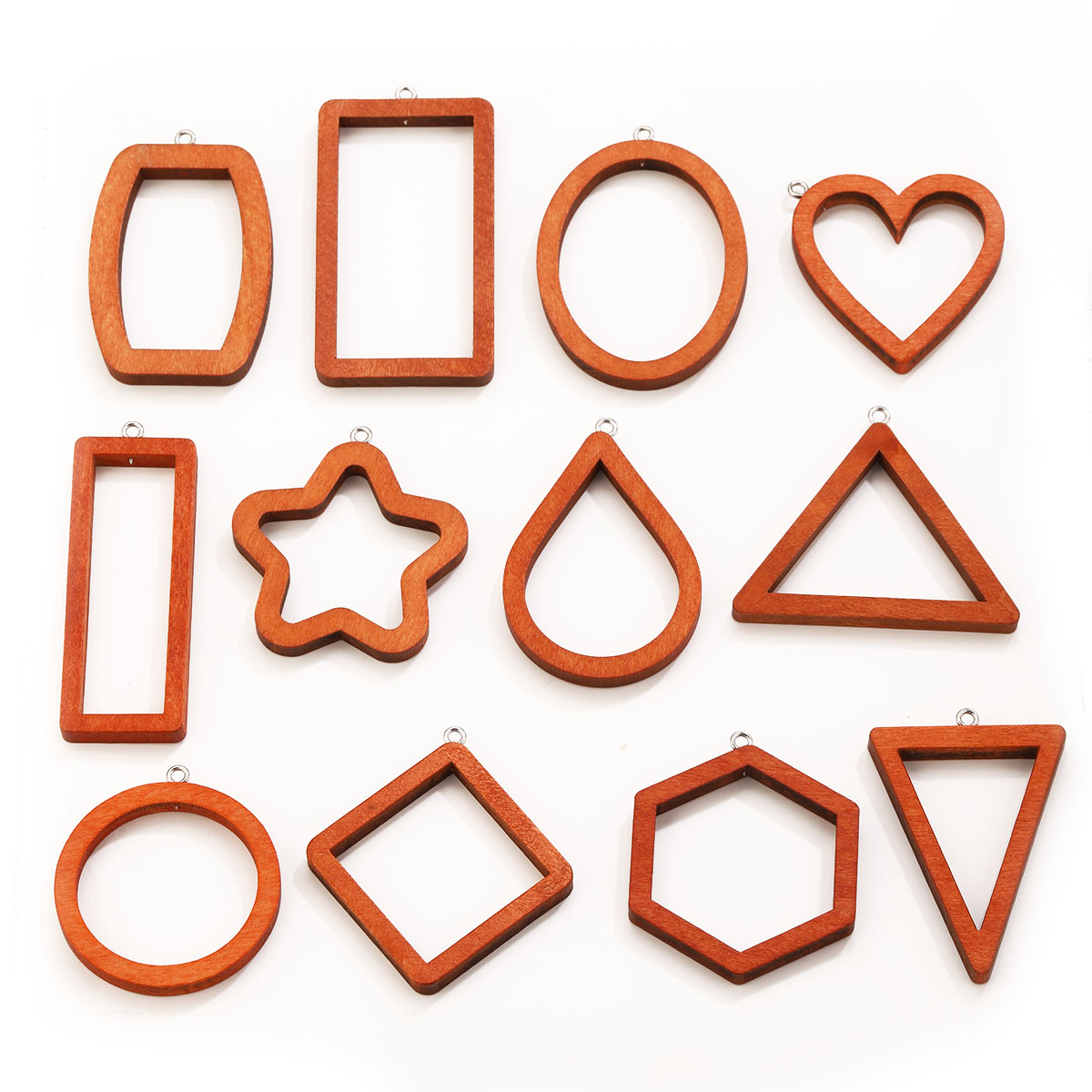 Woodworking Resin - 10 Pezzi Ciondoli Geometrici in Legno